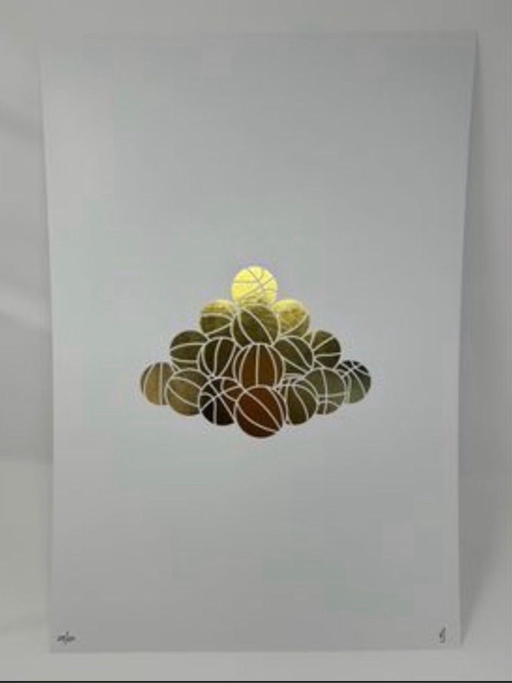 Victor Solomon signed & #’d limited edition print of /50 NBA trophy designer